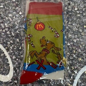 McDonald's the grinch Green, Red & Blue Holiday Dog Crew Socks